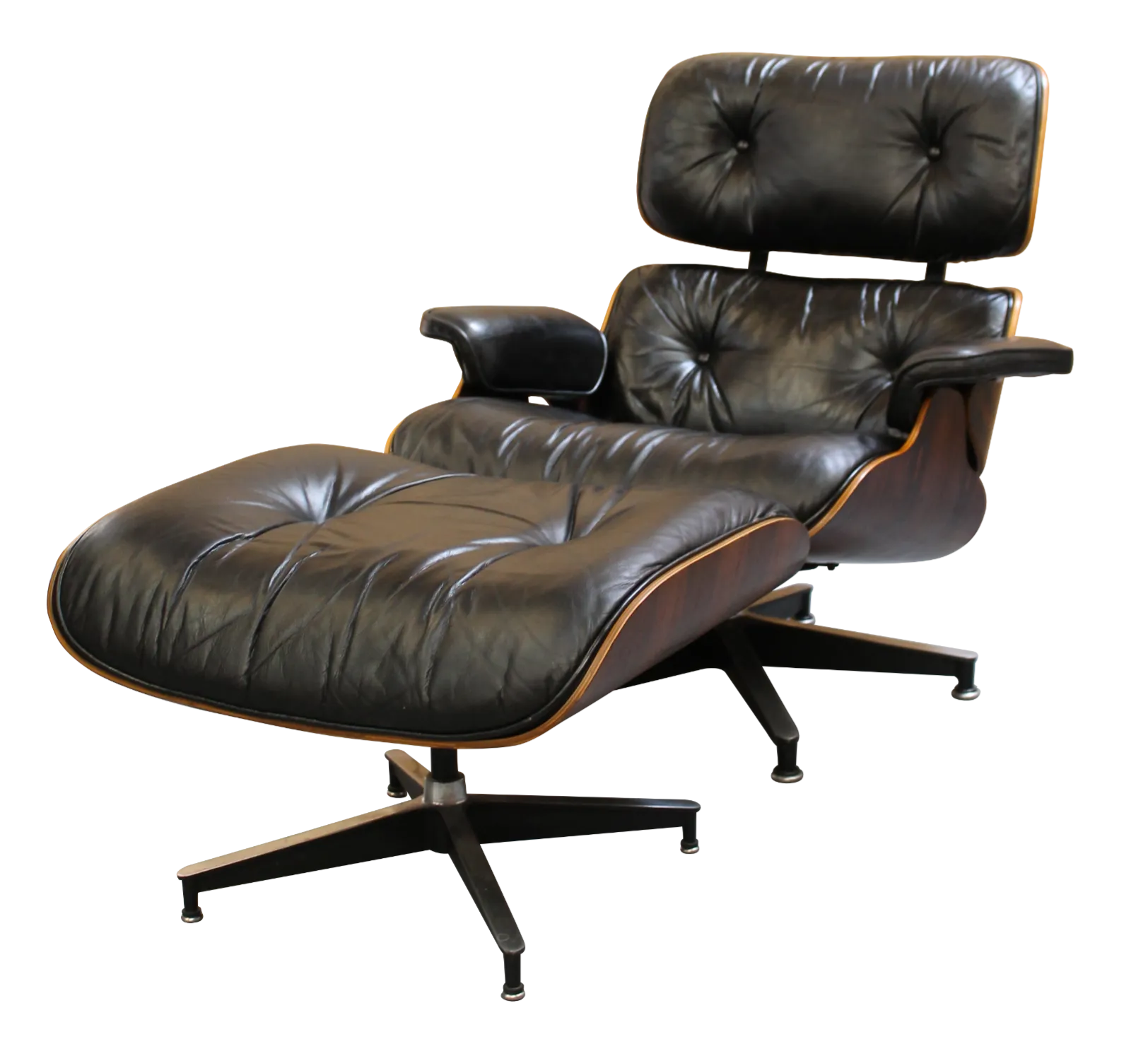 Eames restored black lounge chair and ottoman